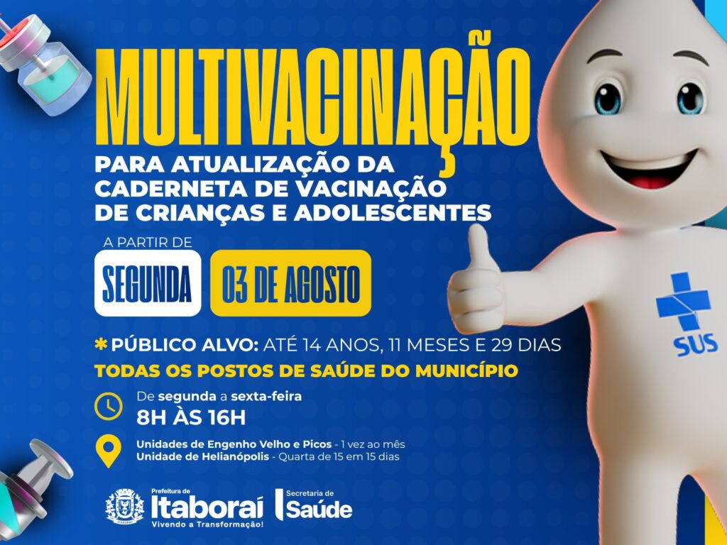 Campanha de multivacinação terá início na próxima segunda-feira (03/08) em Itaboraí 167 Campanha de multivacinacao tera inicio na proxima segunda feira 0308 em Itaborai