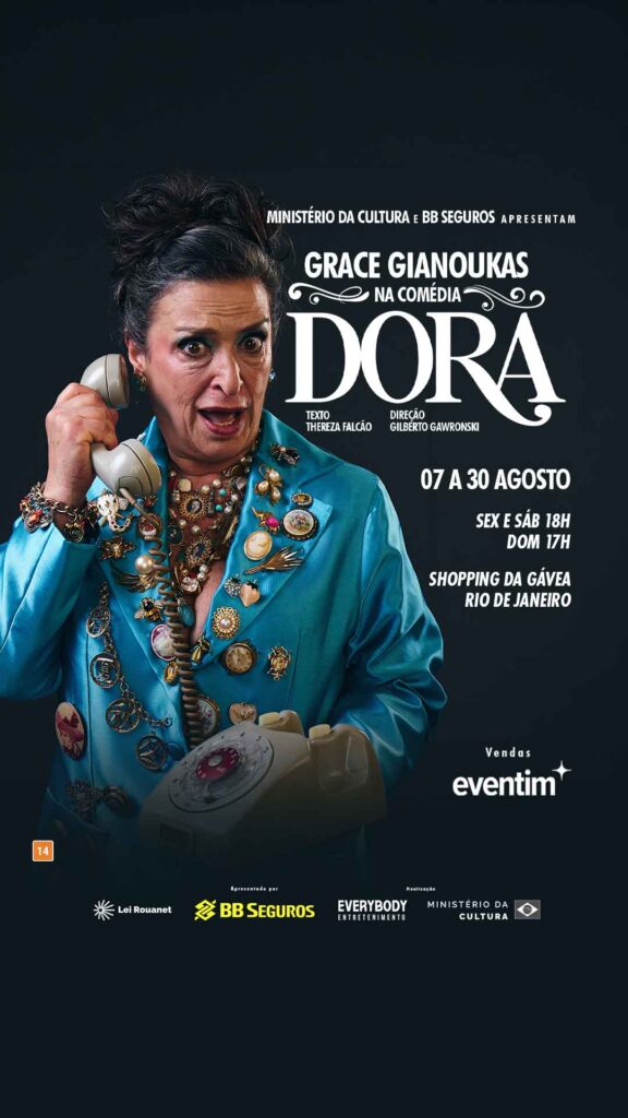 Grace Gianoukas estreia "Dora", comédia inédita de Thereza Falcão, no Teatro dos Quatro 199 10 Arte da peca para stories