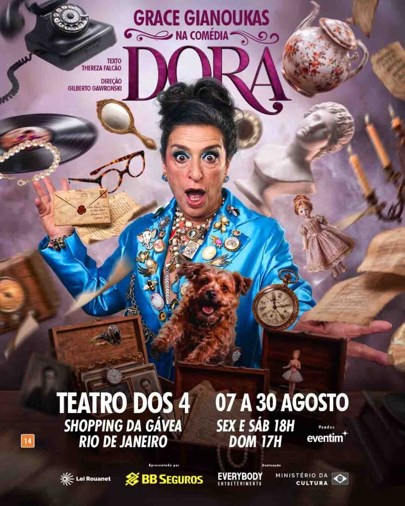 Grace Gianoukas estreia "Dora", comédia inédita de Thereza Falcão, no Teatro dos Quatro 200 7 Arte da peca para o feed