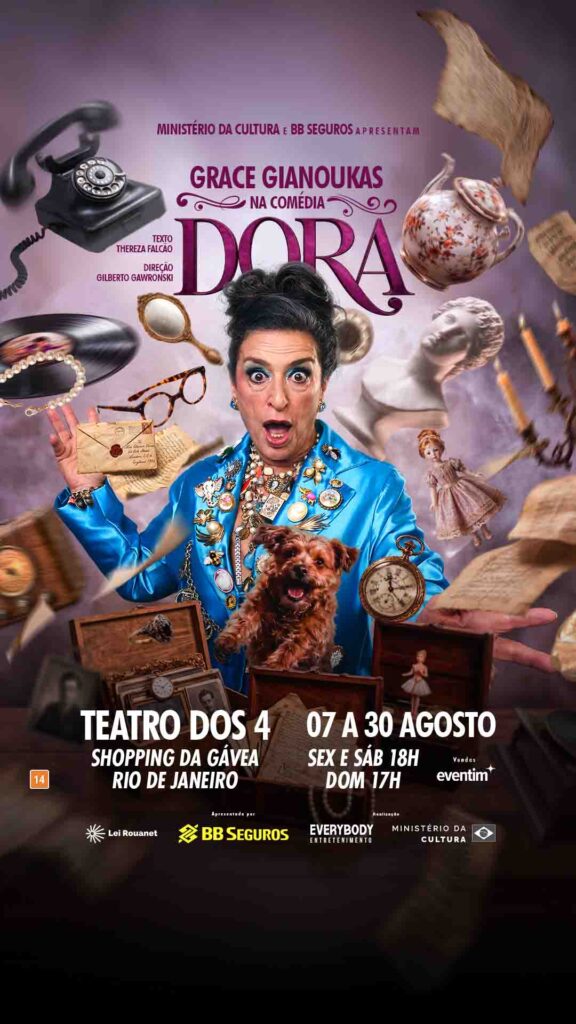 Grace Gianoukas estreia "Dora", comédia inédita de Thereza Falcão, no Teatro dos Quatro 201 8 Arte da peca para stories