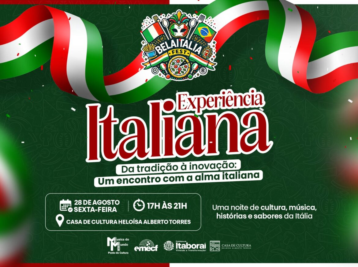 Itaboraí recebe “Experiência Italiana” com música, cultura, histórias e sabores nesta sexta-feira (2808)